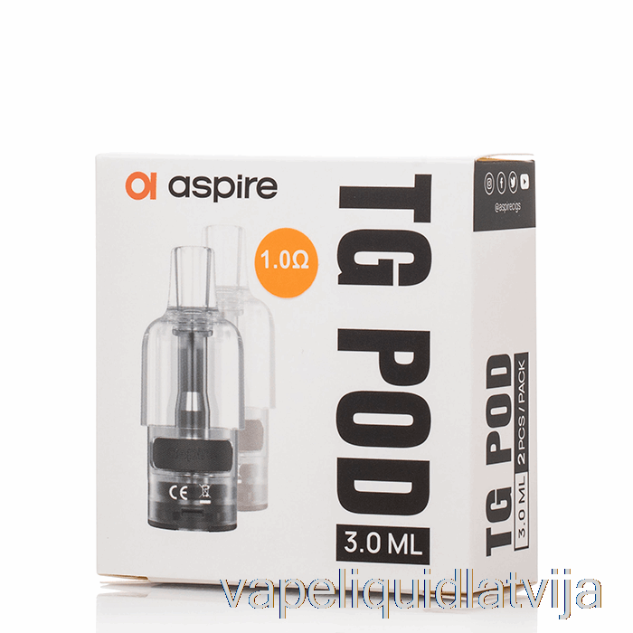 Aspire Tg Nomaiņas Pods 1.0ohm Tg Pods Vape šķidrums